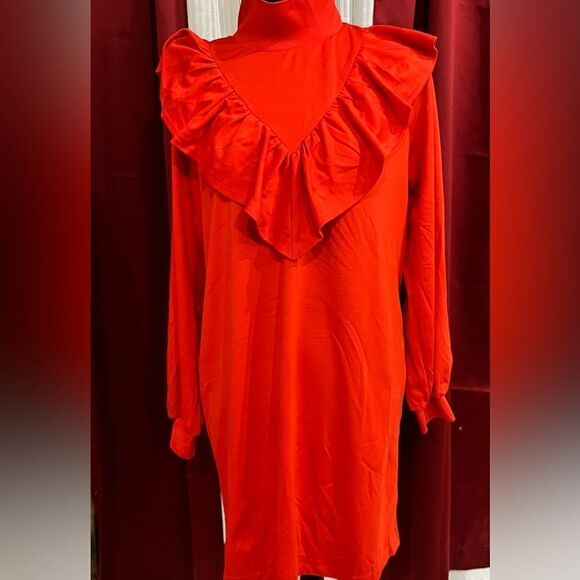 Womens Long Sleeve Sheath Dress - Who What Wear - Red - Picture 4 of 5